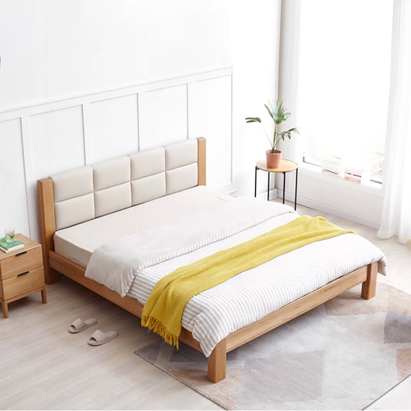 Giường ngủ bằng gỗ sồi cao cấp thiết kế đẹp GHS-9144