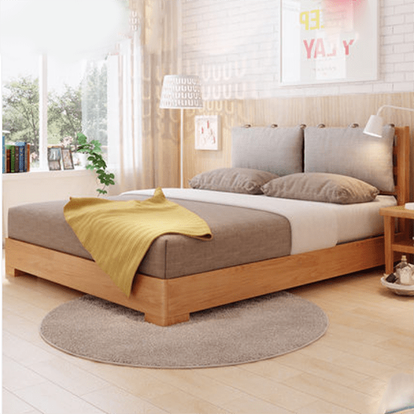 Giường ngủ gia đình đẹp gỗ sồi tự nhiên GHS-9025