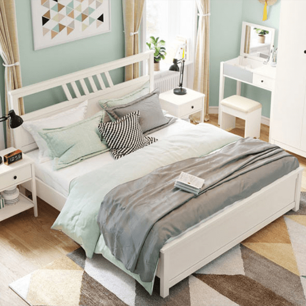 Giường ngủ gia đình phong cách thanh lịch bằng gỗ sồi GHS-9039