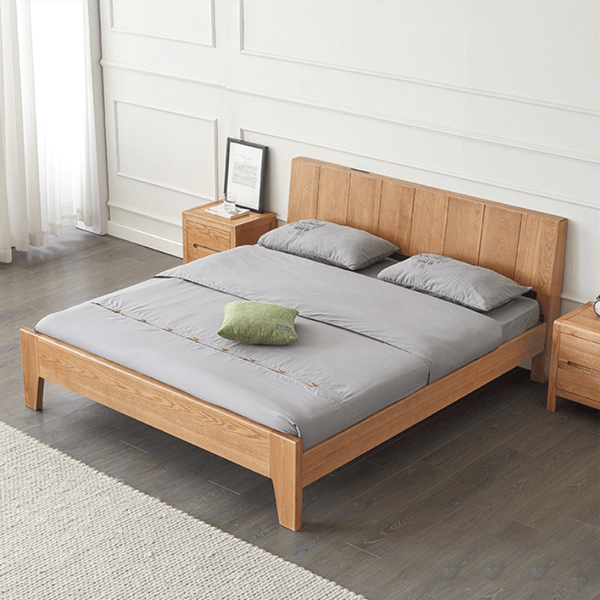 Giường ngủ gỗ sồi tự nhiên chất lượng cao GHS-9046