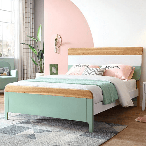 Giường ngủ gỗ sồi tự nhiên phong cách hiện đại GHS-9037