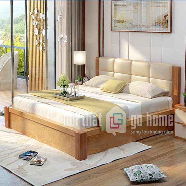Giường gỗ sồi tự nhiên trang nhã GHS-970