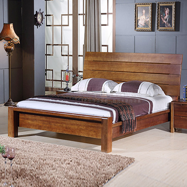 Giường Gỗ tự nhiên Bắc Âu cổ điển GHS-955