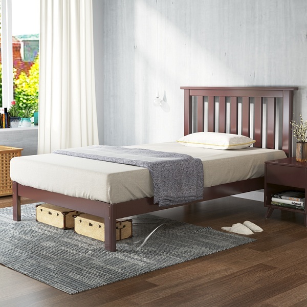 Giường ngủ sồi đơn phun sơn thiết kế đẹp GHS-952