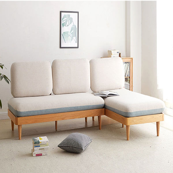 Sofa nỉ chữ L khung gỗ sồi chắc chắn GHS-8359